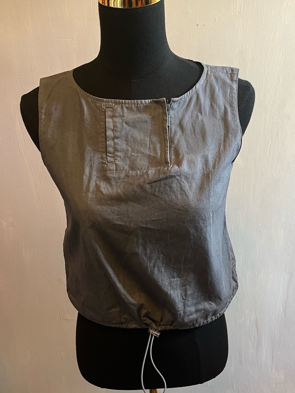 Jill Stuart Women’s Sleeveless Blouse Utility Inspired Made In Japan Grey Size M